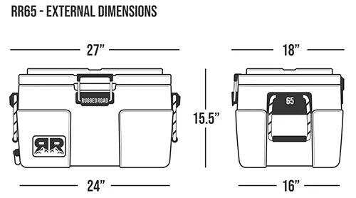 Rugged Road 65 V2 Cooler, 27 X 16 X 15.5-In