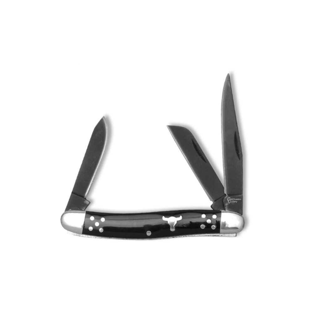 ABKT Cattleman Stockman Cattle Traditional Black Knife