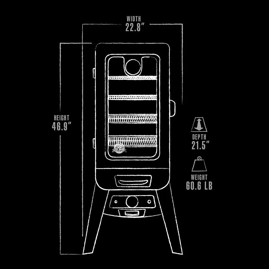 Pit Boss 3-Series Analog Vertical Smoker, Blue Hammertone