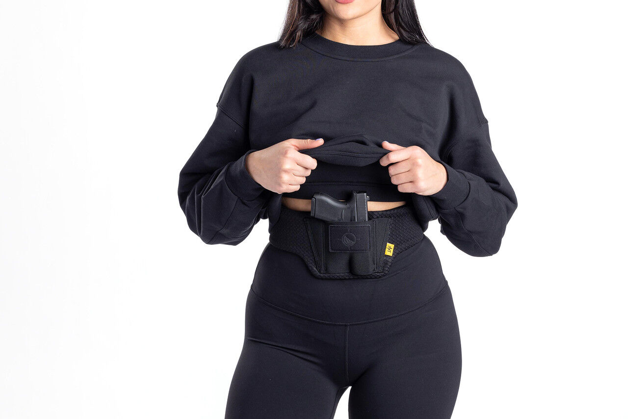 Mission First Tactical Ultralite Black Mesh Fabric Ambidextrous Belly Band Holster