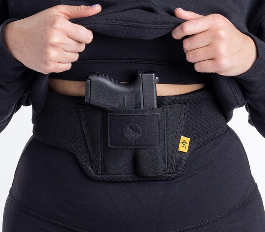 Mission First Tactical Ultralite Black Mesh Fabric Ambidextrous Belly Band Holster