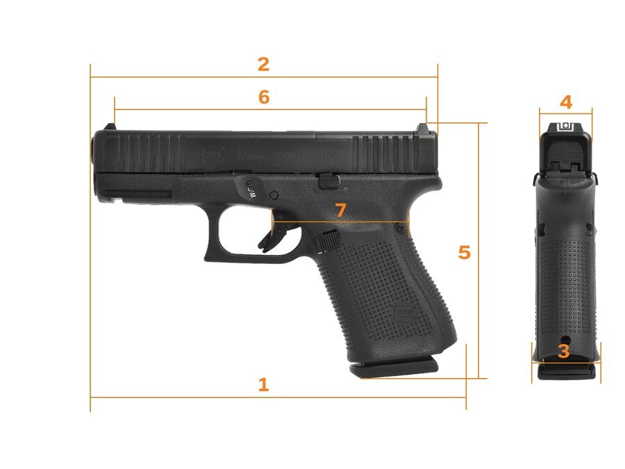 Glock G19 Gen5 MOS 9X19mm Compact Pistol, 10-Rd