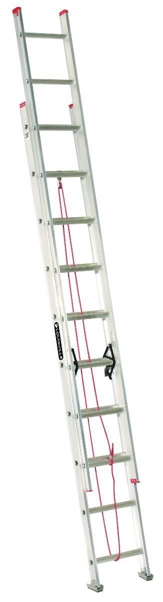 Louisville Ladder Aluminum Extension Ladder, Type III, Load Capacity 200-Lb, 20-Ft