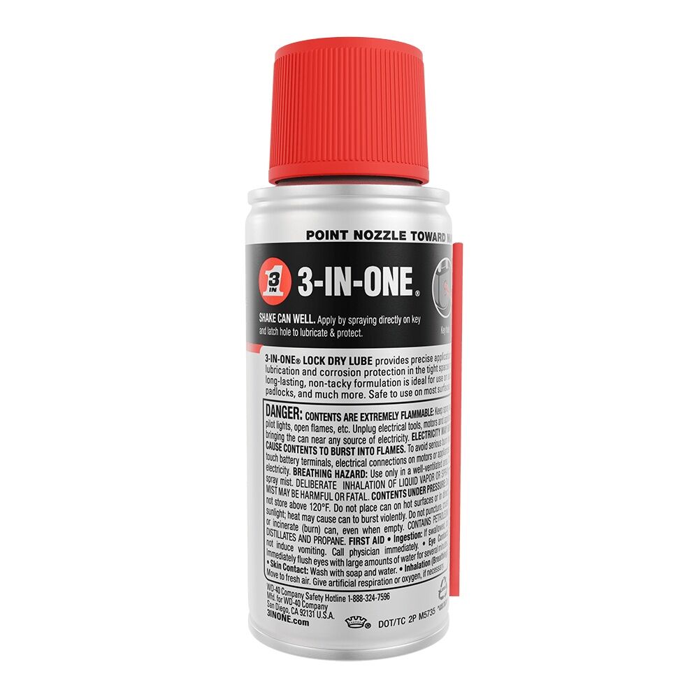 3-IN-ONE Lock Dry Lube, 2.5-Oz
