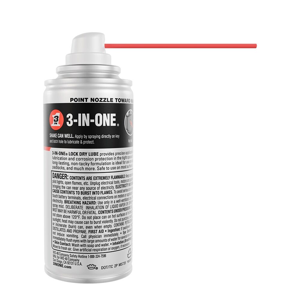 3-IN-ONE Lock Dry Lube, 2.5-Oz