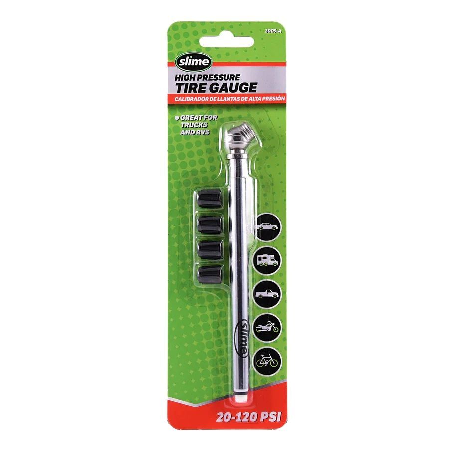 Slime High Pressure Pencil Tire Gauge, 20-120-PSI