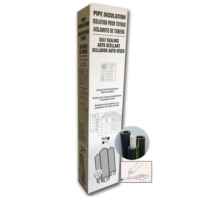 Quick R Black Polyethylene Pipe Insulation, 7/8-In ID x 1 5/8-In OD x 6-Ft