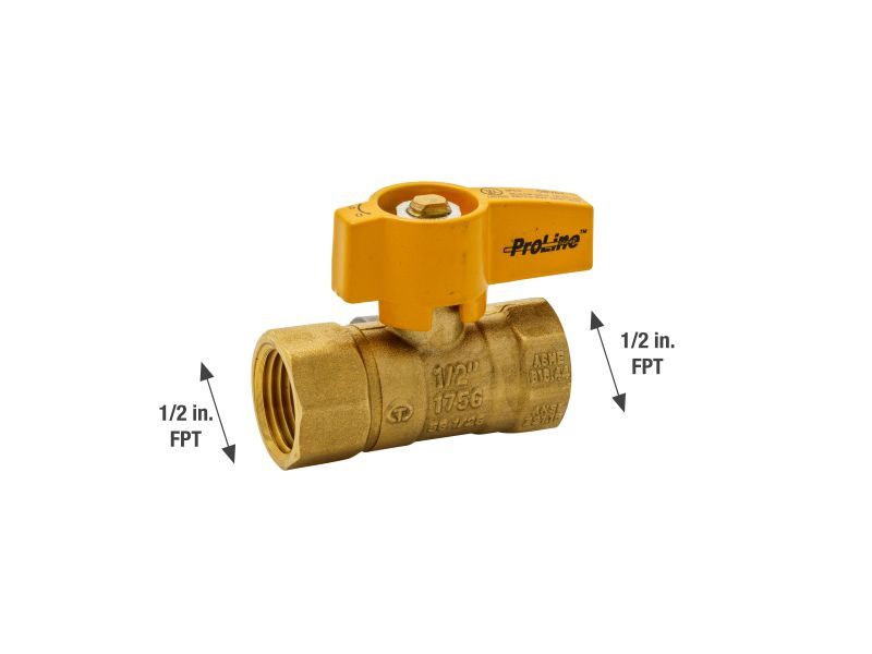 Pro-Line Brass Gas Valve, 1/2-In FIP X 1/2-In FIP