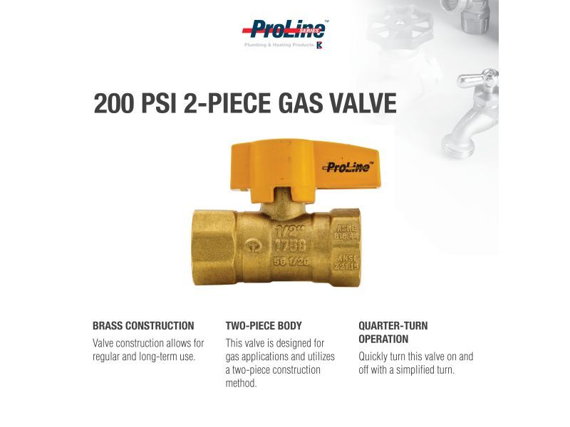 Pro-Line Brass Gas Valve, 1/2-In FIP X 1/2-In FIP