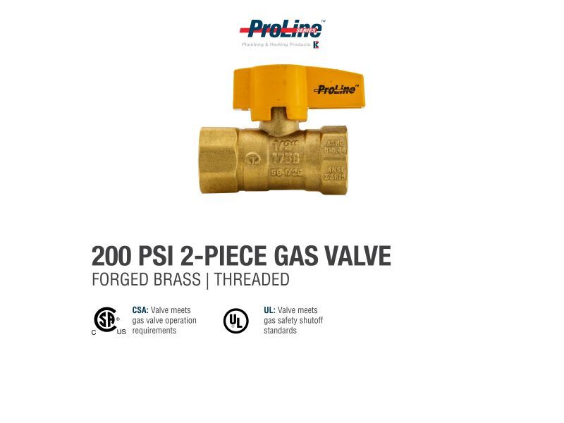 Pro-Line Brass Gas Valve, 1/2-In FIP X 1/2-In FIP