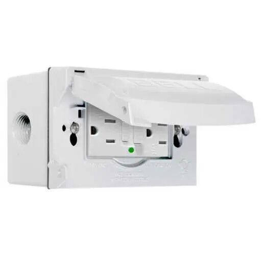 Hubbell White 1-Gang Complete Flip Cover Kit