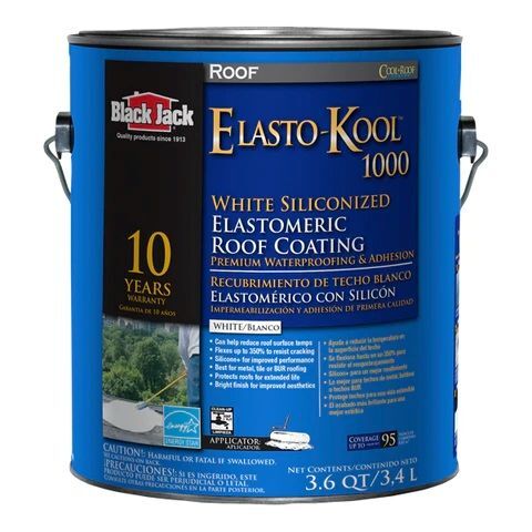 Black Jack Elasto-Kool 1000 White Siliconized Elastomeric Roof Coating, 1-Gal