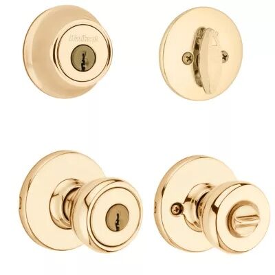 Kwikset Polished Brass Tylo Security Set Deadbolt Keyed One Side With Pin & Tumbler
