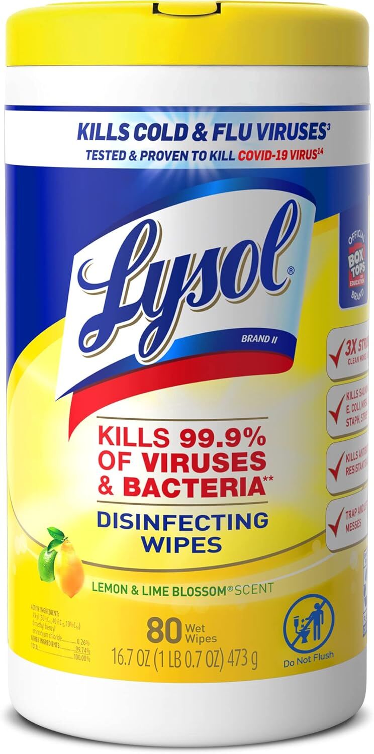 Lysol Lemon & Lime Blossom Disinfecting Wipes, 80-Ct