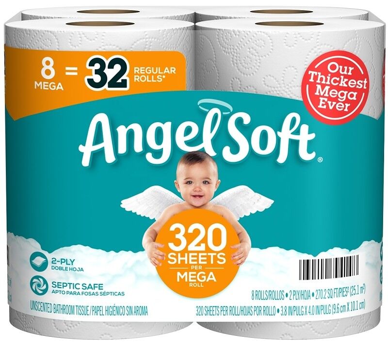 Angel Soft Mega Roll Toilet Paper, 8-Pk