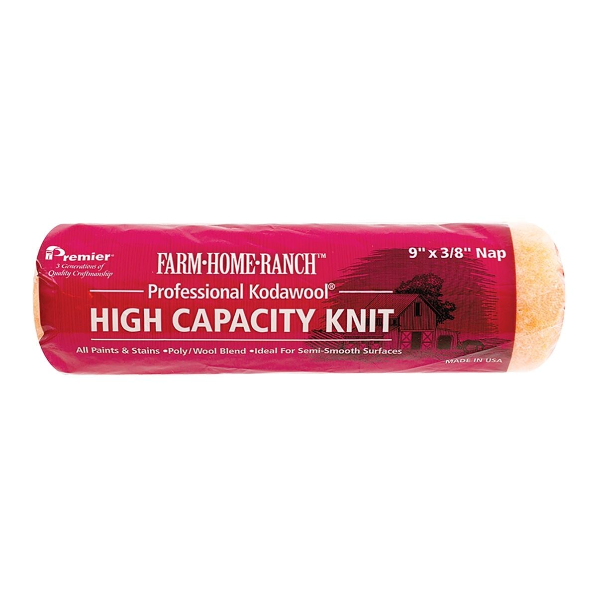Premier Farm Home Ranch Kodawool Semi-Rough Paint Roller Cover, 1/2-In x 9-In