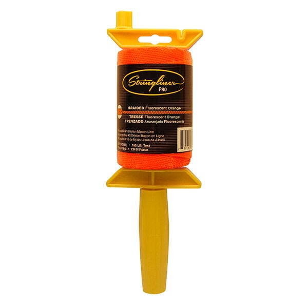 Stringliner Pro Mason’s Fluorescent Orange Braided Line Reel, 500-Ft