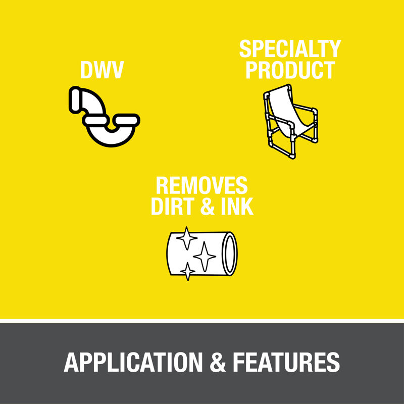 Oatey® Clear ABS, CPVC, And PVC Cleaner, 4-Oz