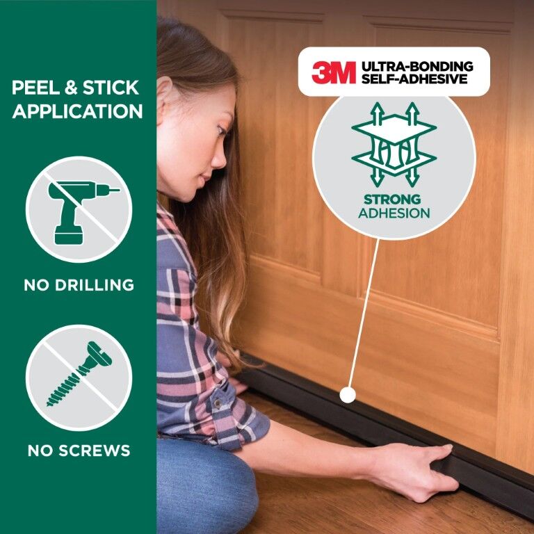 M-D Building Products Bronze Aluminum And Vinyl Cinch Self-Adhesive Door Sweep, 1/4 x 2 x 36-In