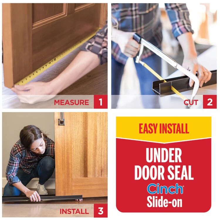 M-D Building Products White Vinyl Cinch U-Shape Slide-On Under Door Seal, 2-In x 1 3/4-In x 36-In