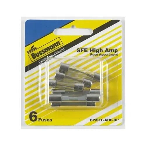 Bussmann BP/SFE-AH6-RP SFE Glass Tube Fuse Pack, 6-Pk