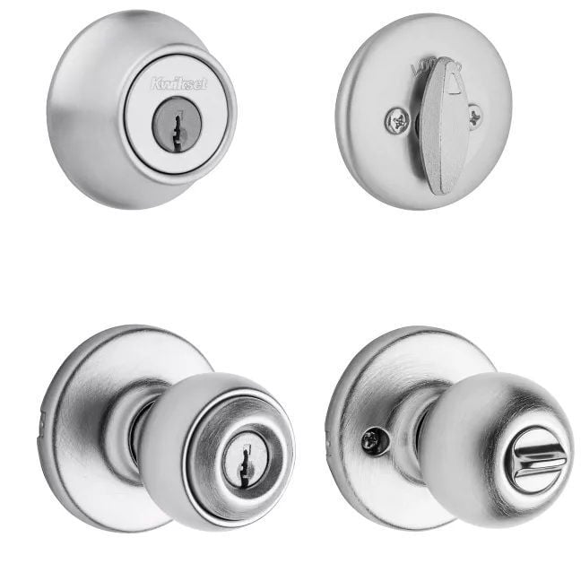 Kwikset Tylo Security Set Satin Chrome Deadbolt Keyed One Side  with Pin & Tumbler