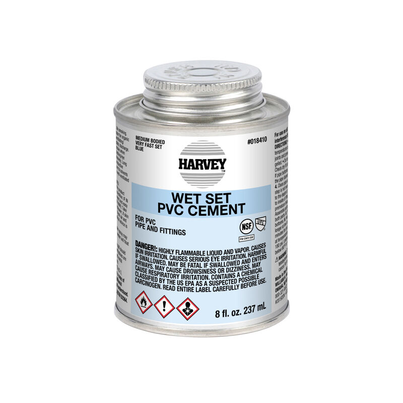 Harvey Wet Set Blue PVC Cement, 8-Oz