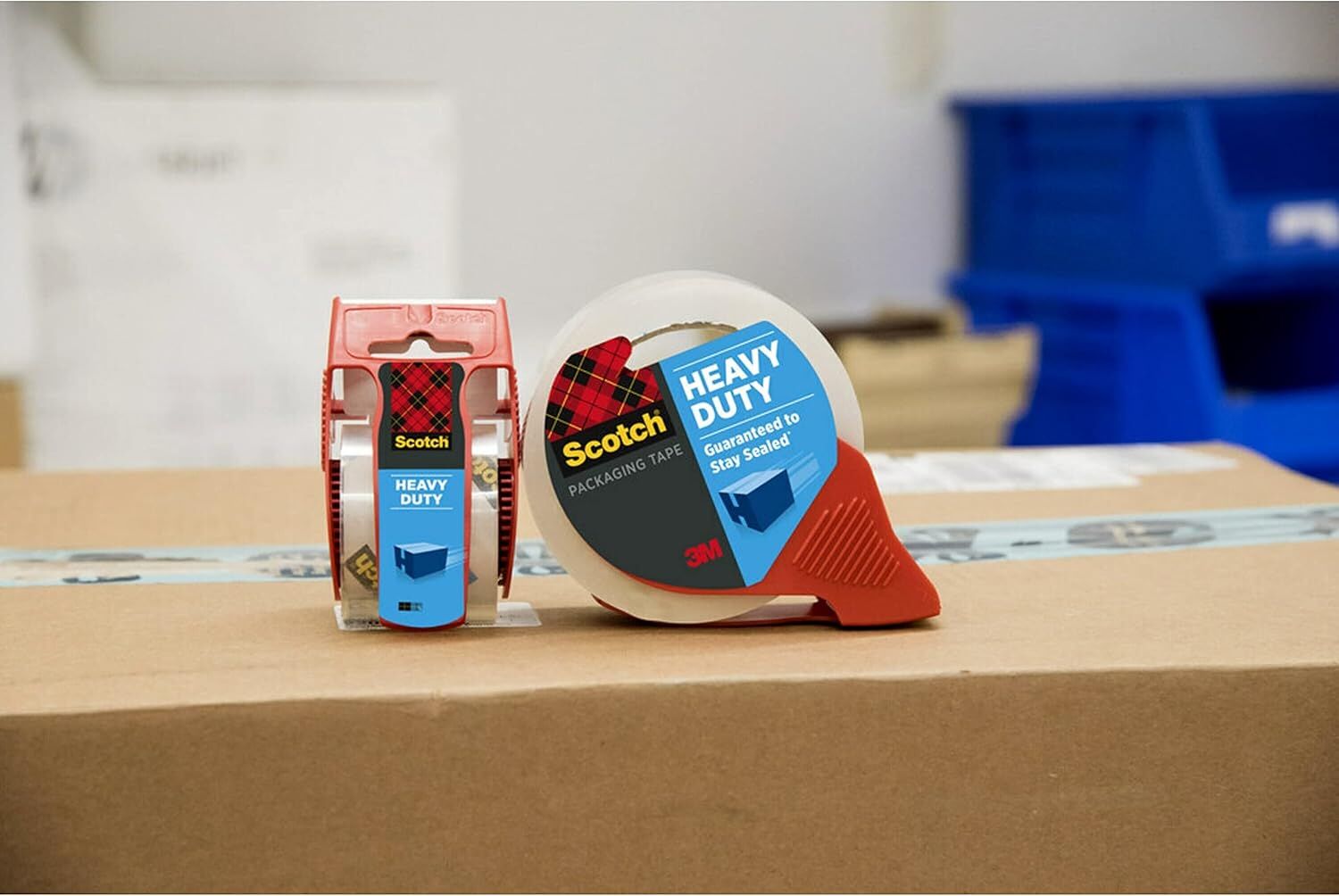 3M Scotch Heavy Duty Shipping Packaging Tape With Dispenser, 1.88-In x 38.2-Yd