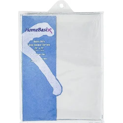 Simple Spaces Vinyl White Shower Curtain, 70-In x 72-In