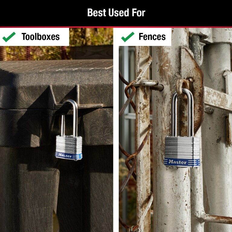 Master Lock 3DLH Laminated Steel Pin Tumbler Padlock, 2-In