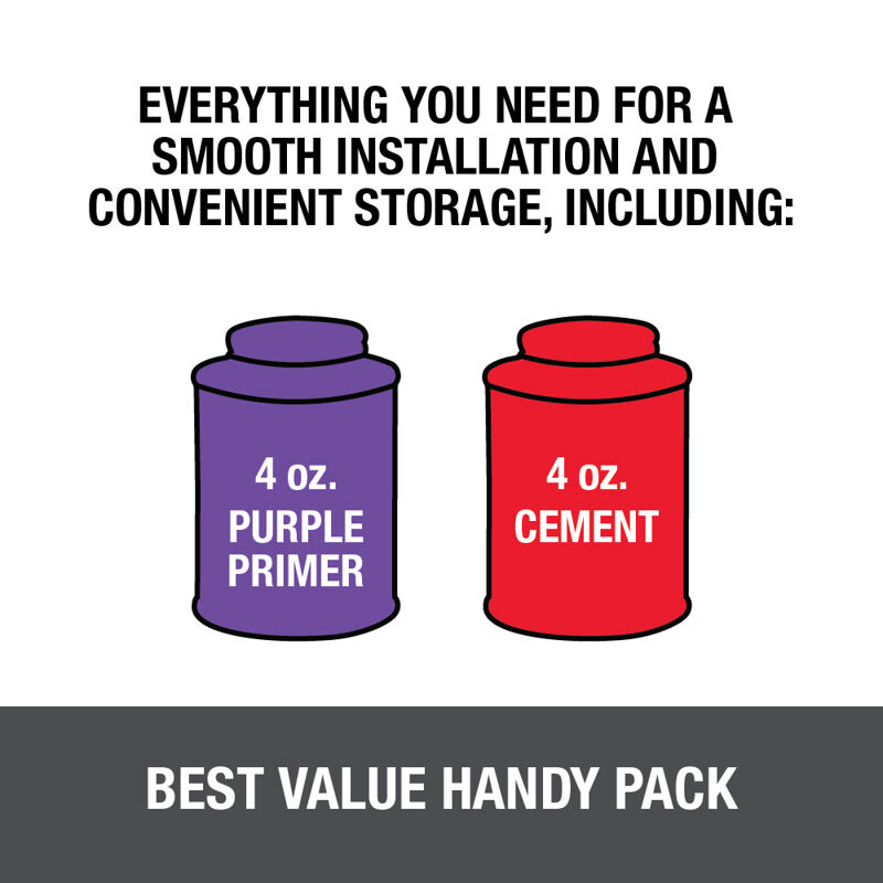 Oatey Handy Pack Purple Primer And All Purpose Solvent Cement Twin Pack, 4-Oz