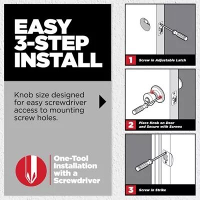 Kwikset Bed/Bath Satin Chrome Tylo Door Knob
