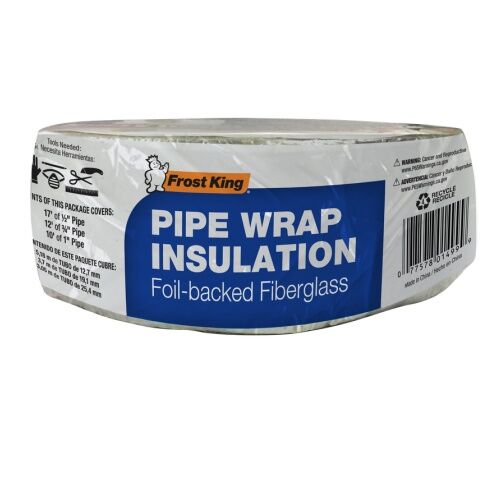 Frost King Foil Backed Fiberglass Pipe Wrap, 3-In Wide X 1-In Thick X 25-Ft Long