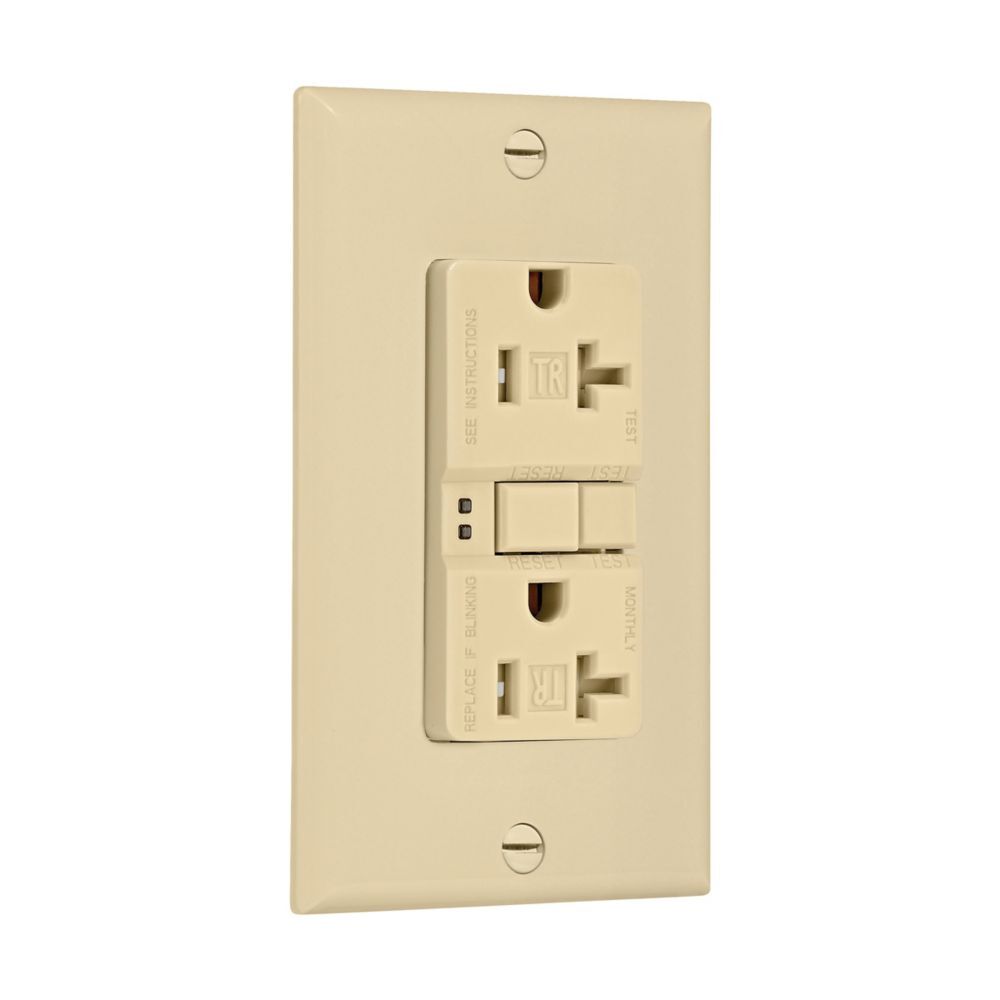 Eaton TRSGF20V GFCI Tamper Resistant Self-Test Electrical Receptacle, #14 - #10 AWG, 20-A, 125-V