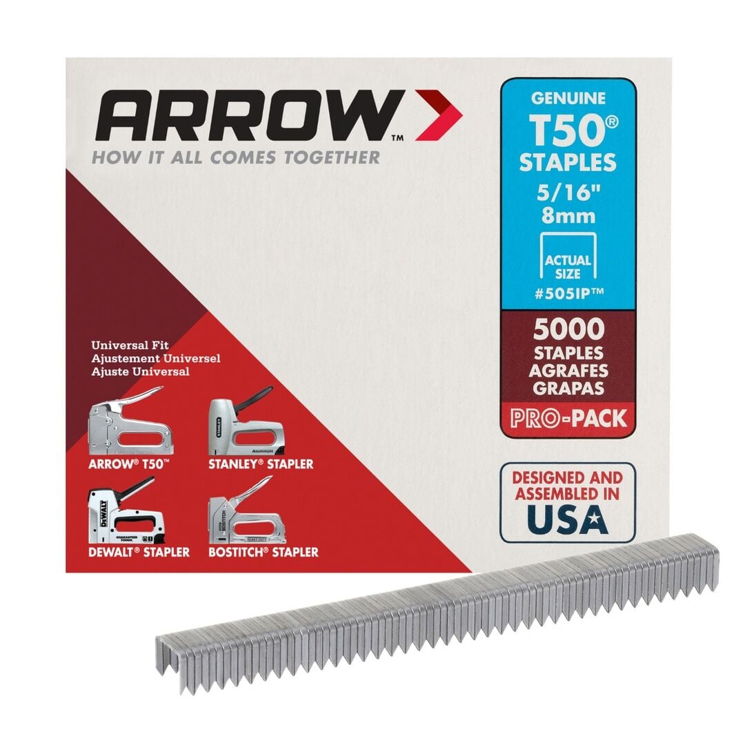 Arrow T50 Heavy Duty Staples, 5/16-In X 3/8-In, 5000-Ct