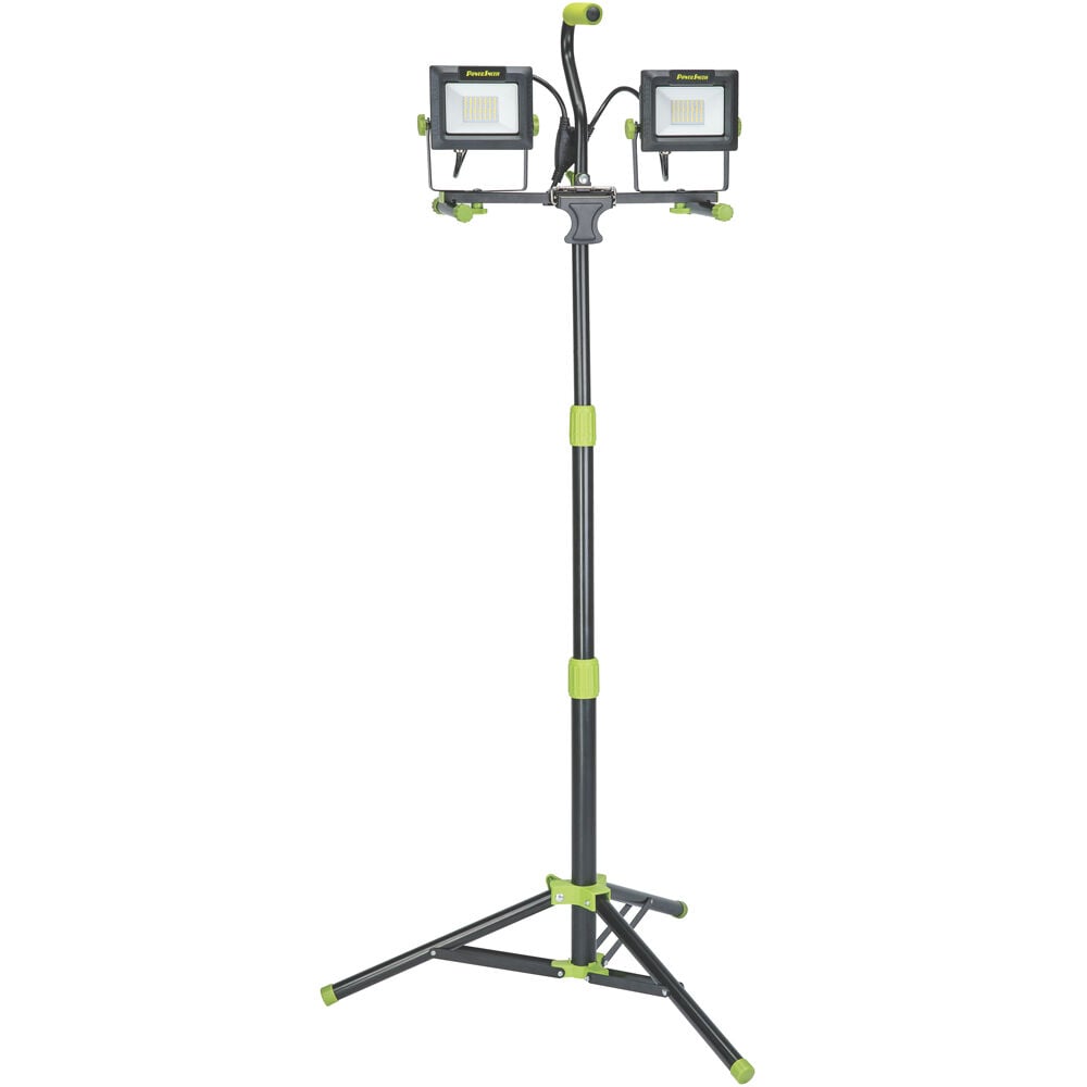 Power Smith Corded Dual-Head LED Work Light With Tripod, 8000-Lm