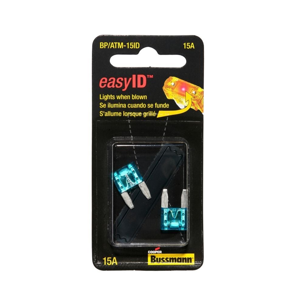 Eaton Bussmann Series 15A ATM EasyID Blade Fuse, 2-Pk