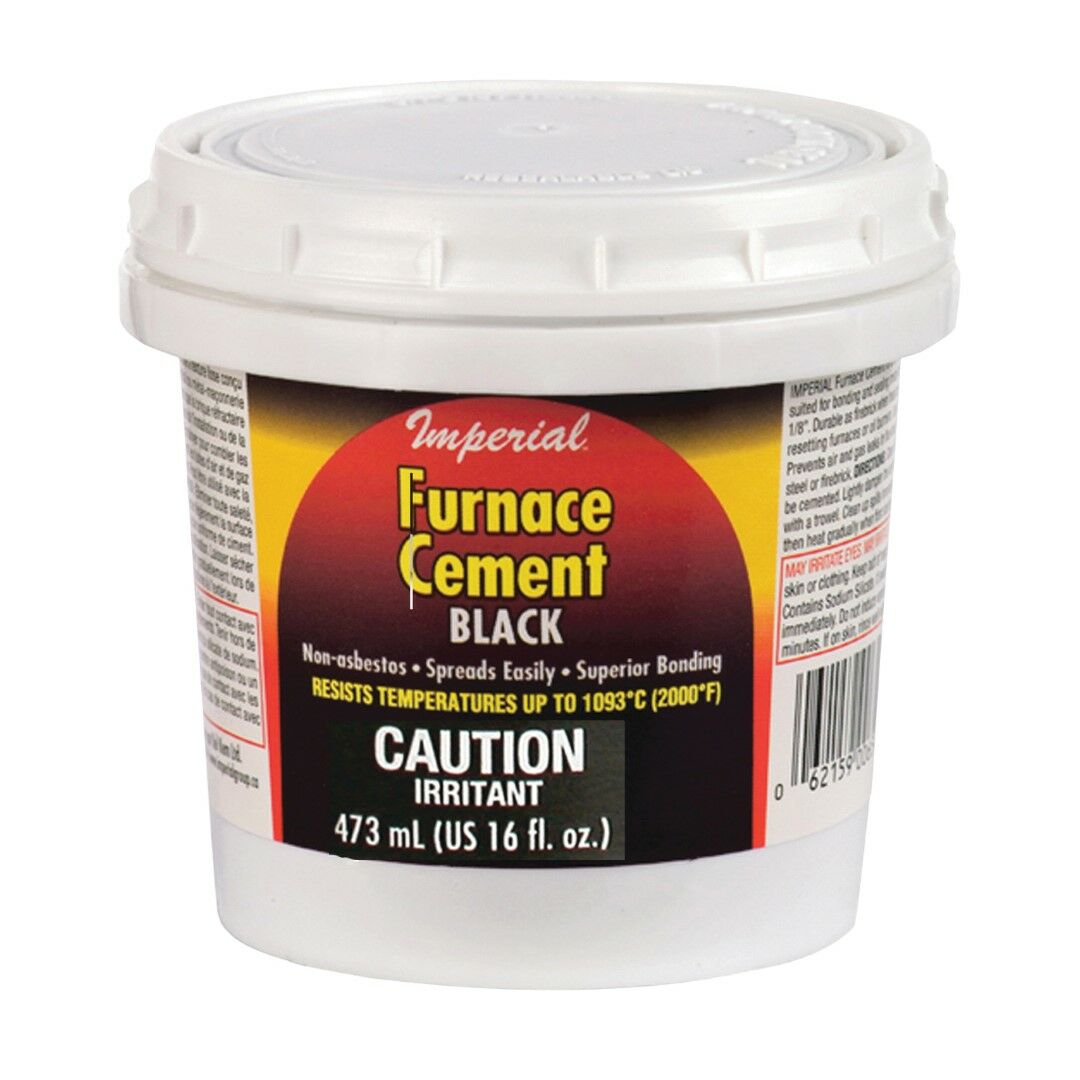 Imperial Furnace Cement, Paste, Black, 16 oz Tub