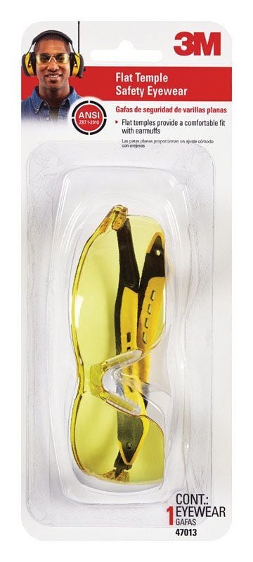 3M Flat Temple Safety Amber Eyewear