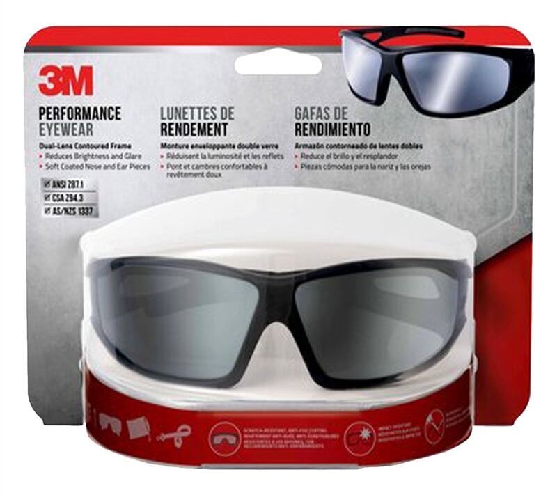 3M Performance Contoured Black Frame Mirrored Lens Eyewear