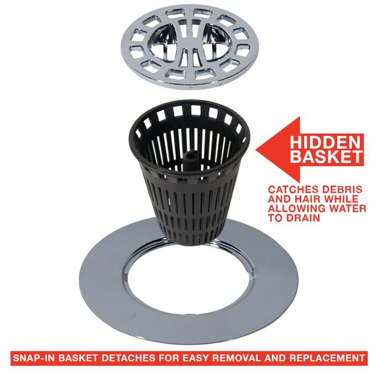 Danco Chrome Hair Catcher Shower Drain Cover
