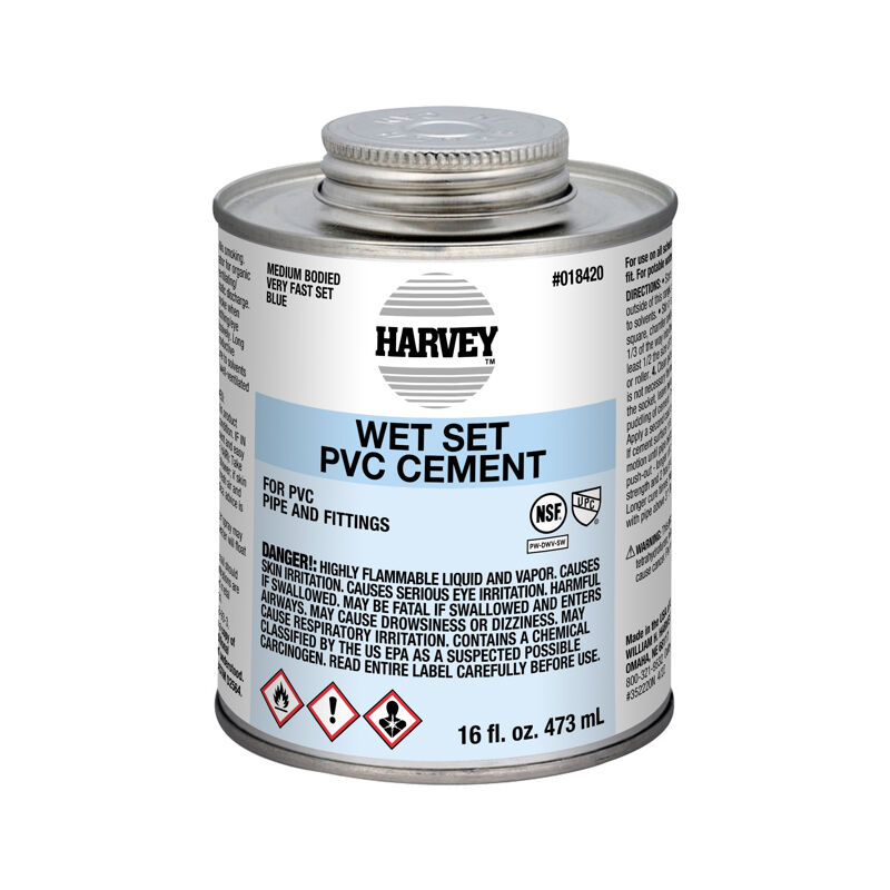 Harvey Wet Set PVC Cement, 16-Oz