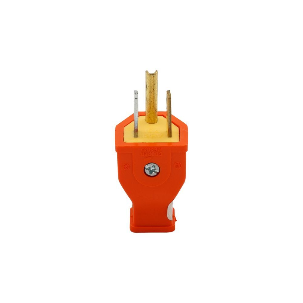 Eaton SA399O Orange Straight Blade Plug #14 AWG, 15-A, 125-V
