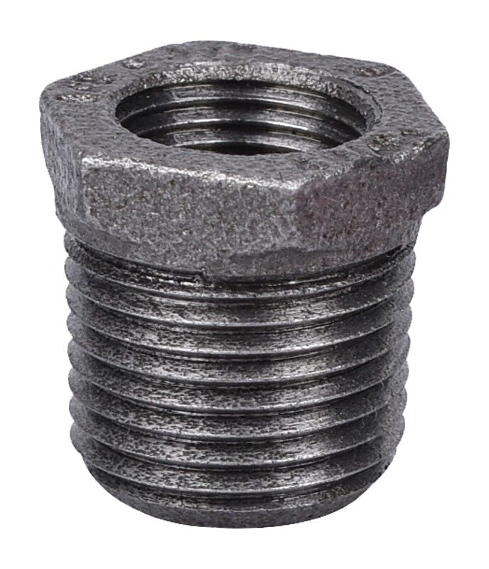 ProSource Schedule 40 Malleable Iron Pipe Bushing, 1/2-In MIP x 3/8-In FIP