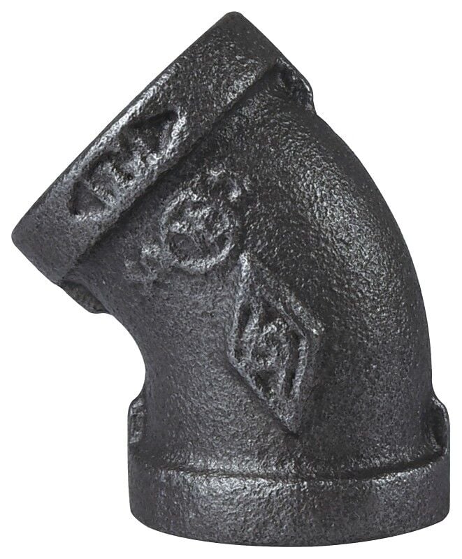 ProSource Schedule 40 Malleable Iron 45° Pipe Elbow, 3/4-In FIP x 3/4-In FIP