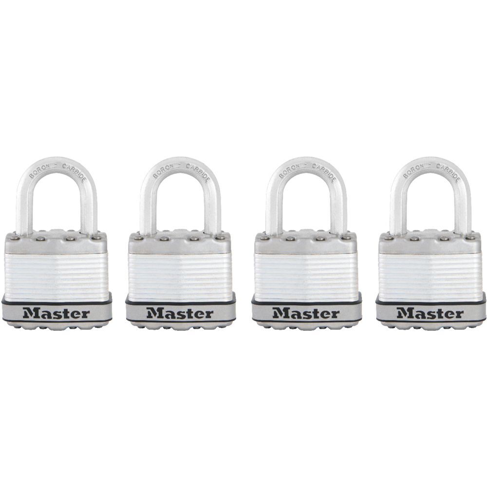 Master Lock Laminated Padlock, 1-3/4-In, 4-Pk