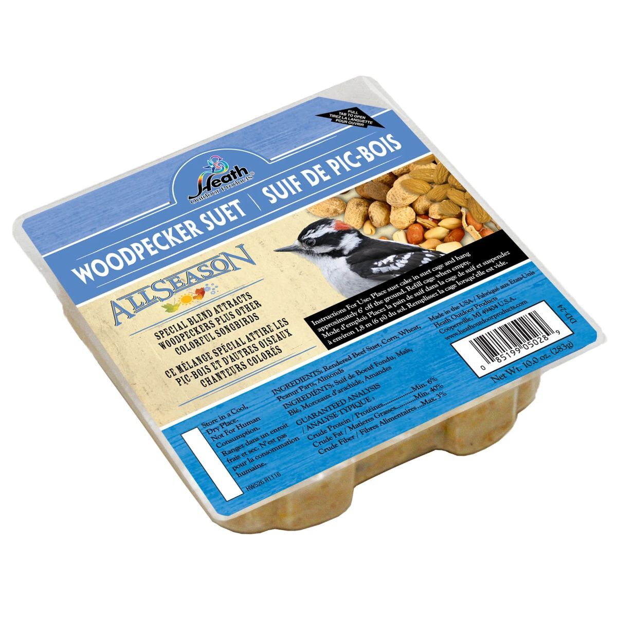 Heath Woodpecker Suet Cake, 10-Oz