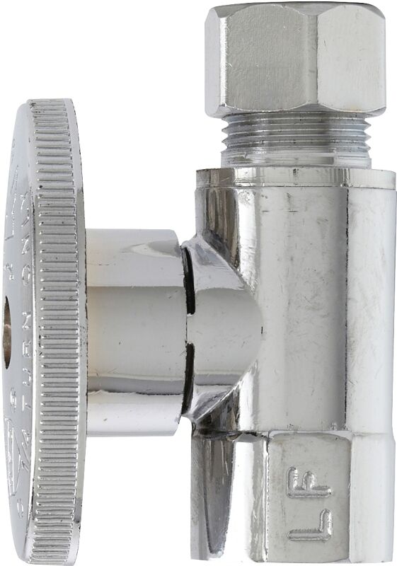 Plumb Pak Chrome Brass Shut-Off Valve, 3/8-In FIP x 3/8-In Comp
