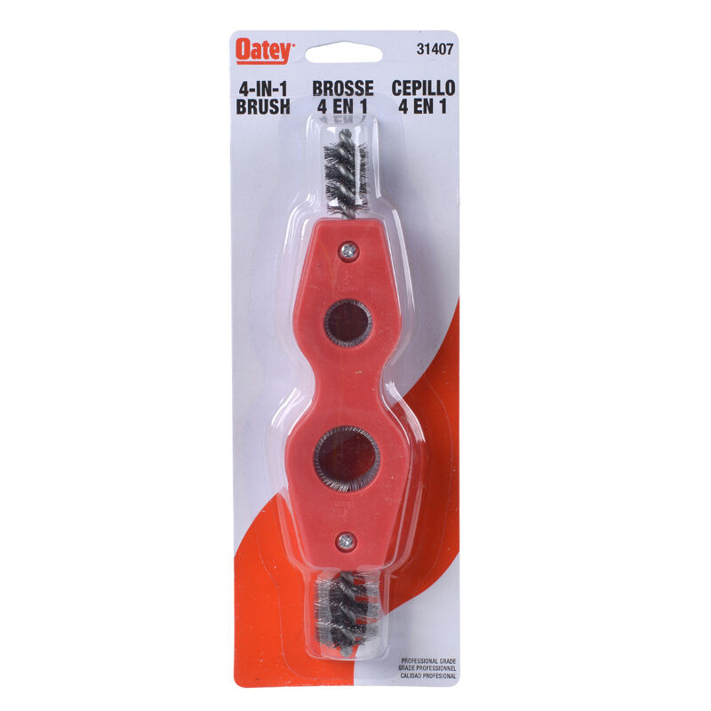 Oatey 4-In-1 Pipe Fitting Brush, 1/2-In & 3/4-In