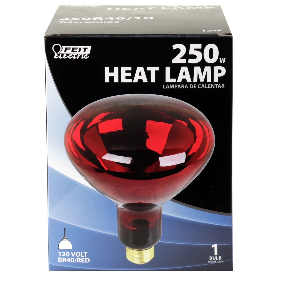 Feit Electric BR40 250 Watt Red Dimmable Incandescent Heat Lamp Reflector Bulb